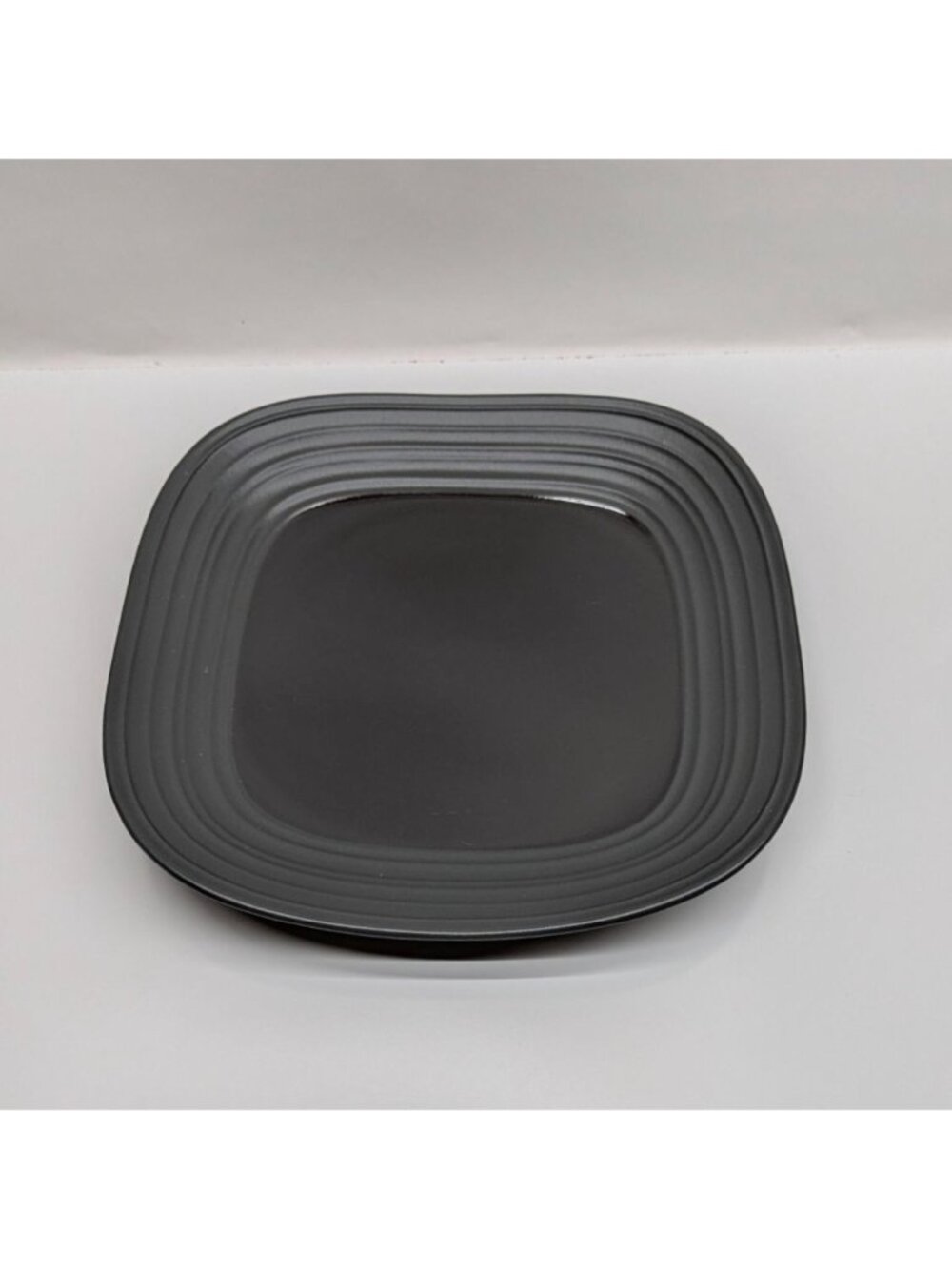 Mikasa Swirl Square Graphite Gray Dinner Plate 10 3/4" Modern Design